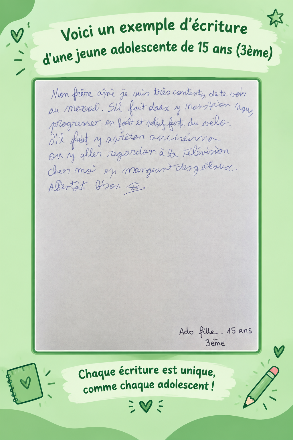 écriture adolescente